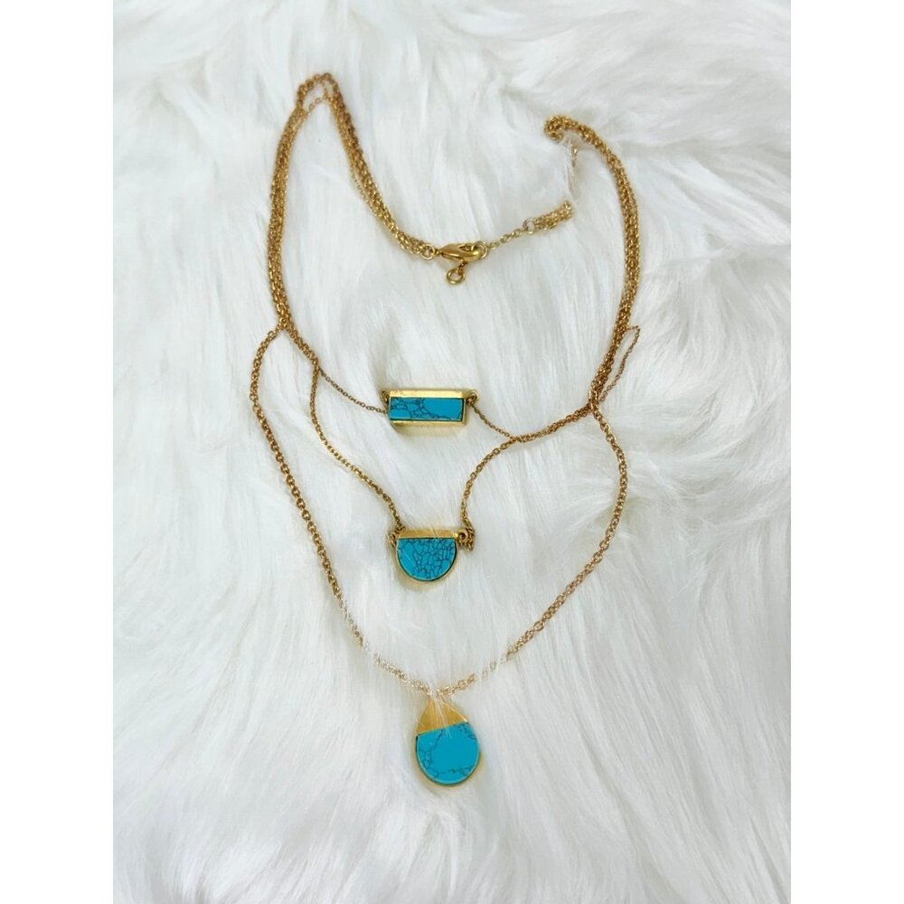 3-Strand Turquoise Necklace (n1) - Picture 2 of 6